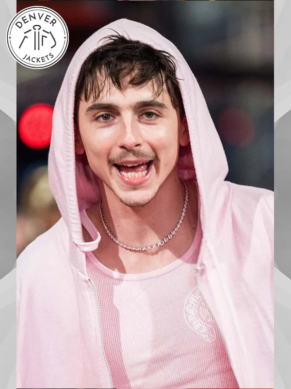 Timothee Chalamet Pink Chrome Hearts Hoodie