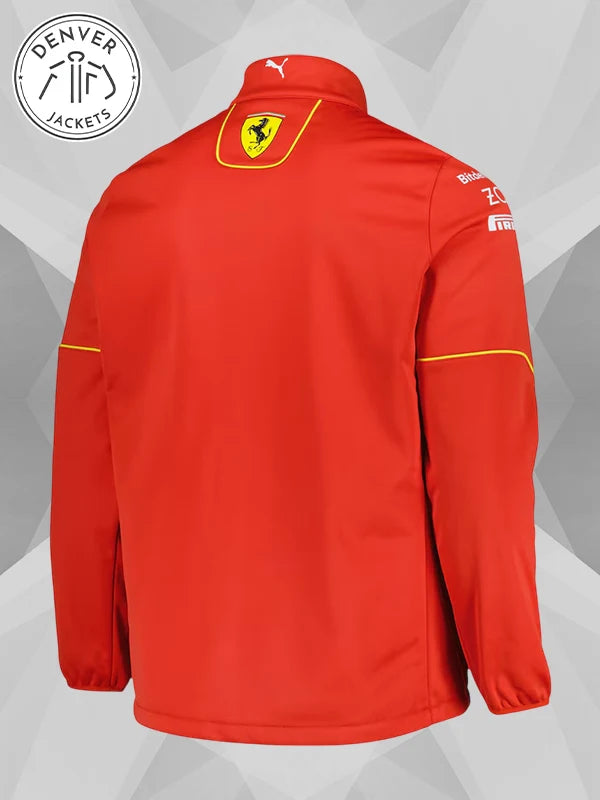 2024 F1 Racing Scuderia Ferrari Team Softshell Windbreaker Jacket