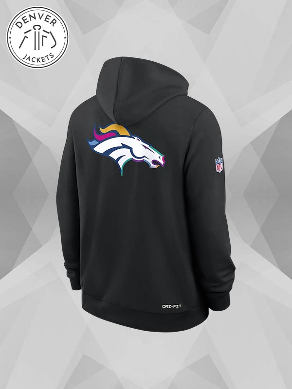 2025 Crucial Catch Denver Broncos Nike Black Dri Fit Hoodie