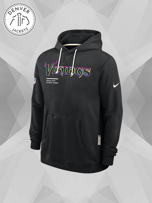 2025 Crucial Catch Minnesota Vikings Hoodie Sweatshirt In Black