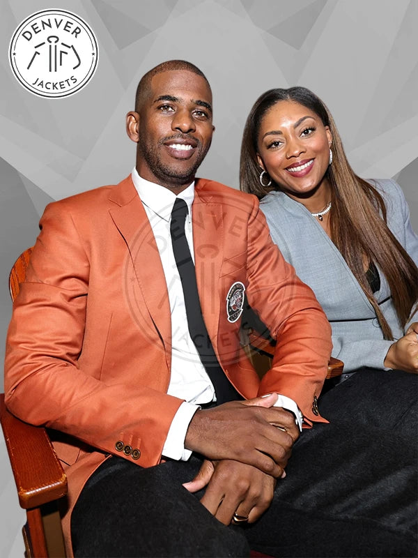 2025 NBA Hall Of Fame Chris Paul Orange Blazer Jacket