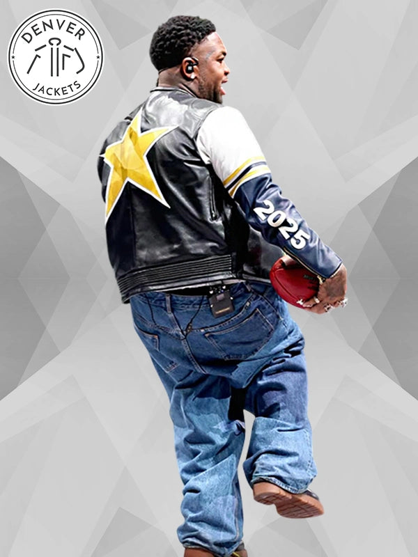 2025 Super Bowl LIX Show Dijon Isaiah Mustard Leather Jacket