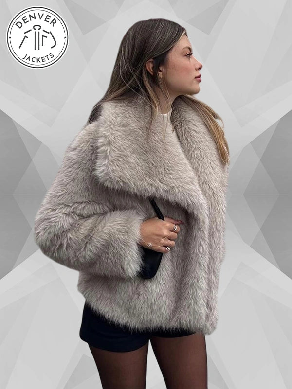 4360 240 Zara Short Faux Fur Jacket
