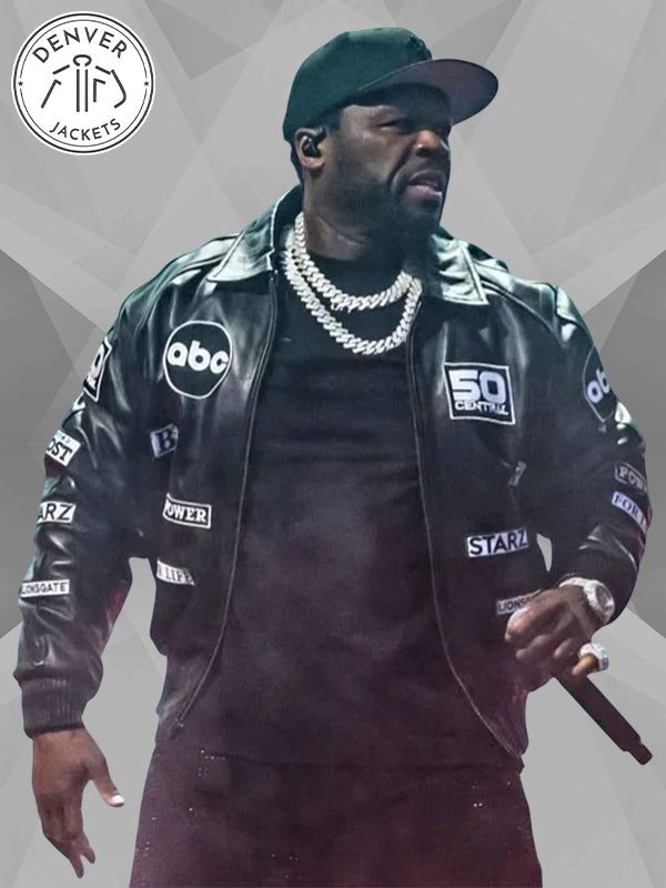50 Cent Tottenham Hotspur Stadium Black Leather Jacket