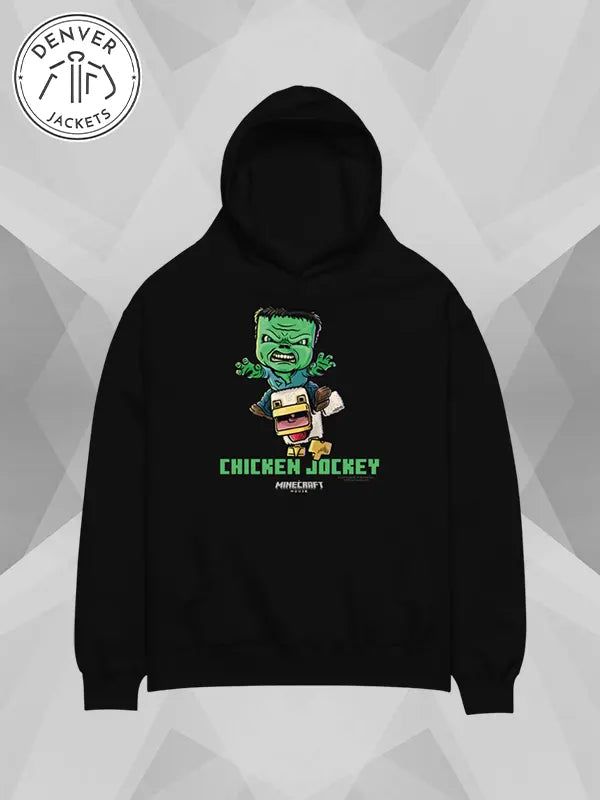 A Minecraft Chicken Jockey Black Hoodie