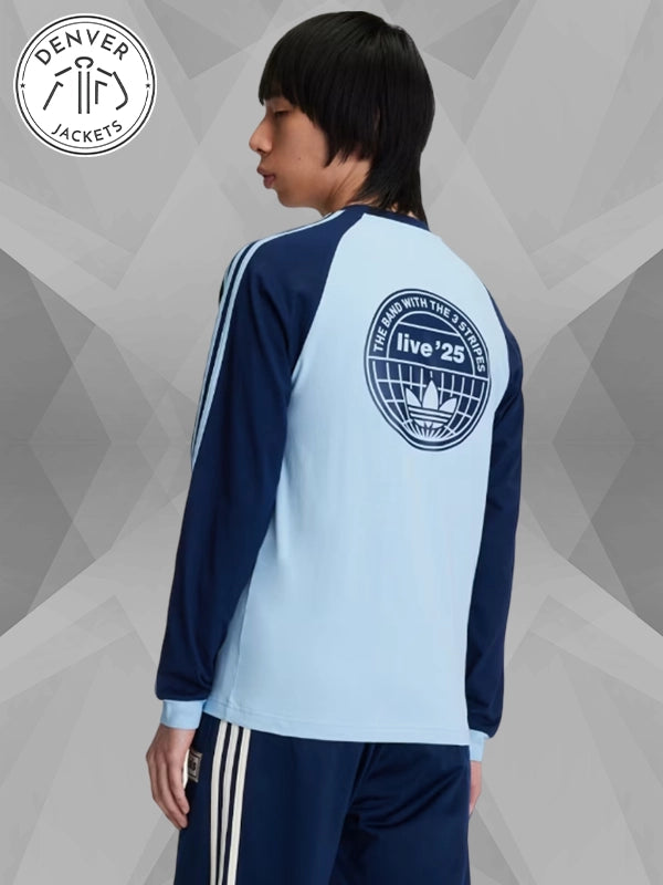 Adidas Oasis Tour 3 STRIPES Blue T-Shirt