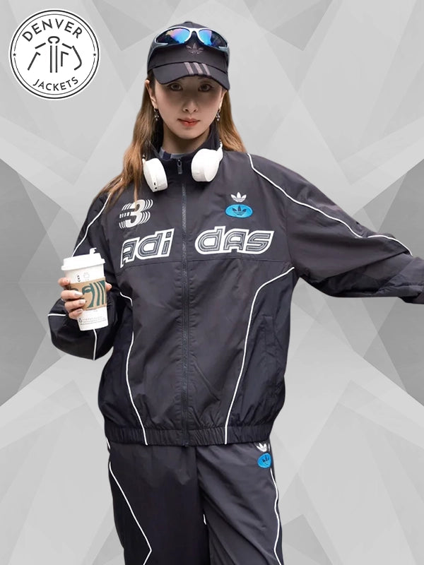Adidas Valentine's Day Racing Woven WIndbreaker Jacket Black