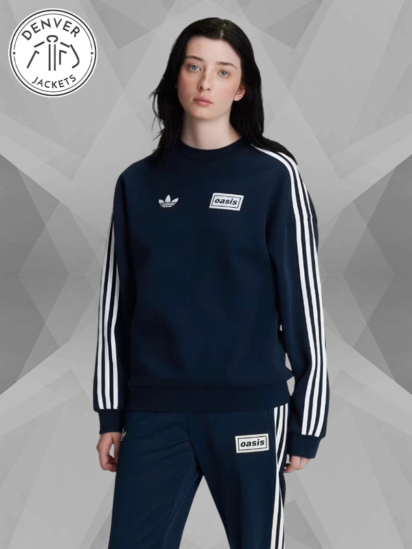 Adidas x Oasis Tour Crewneck Sweatshirt Navy Blue