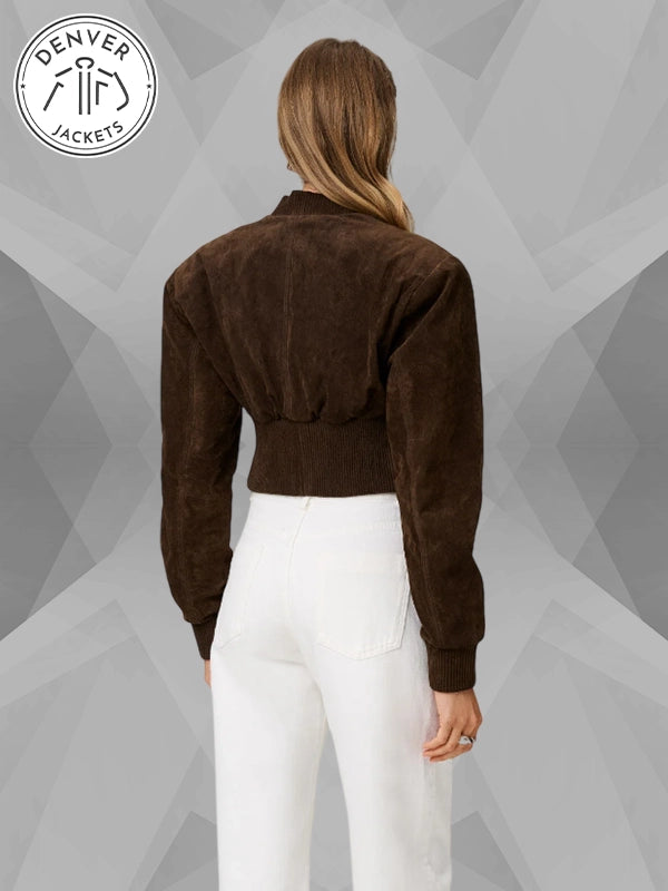 Adoore Brixen Cropped Jacket Brown Suede