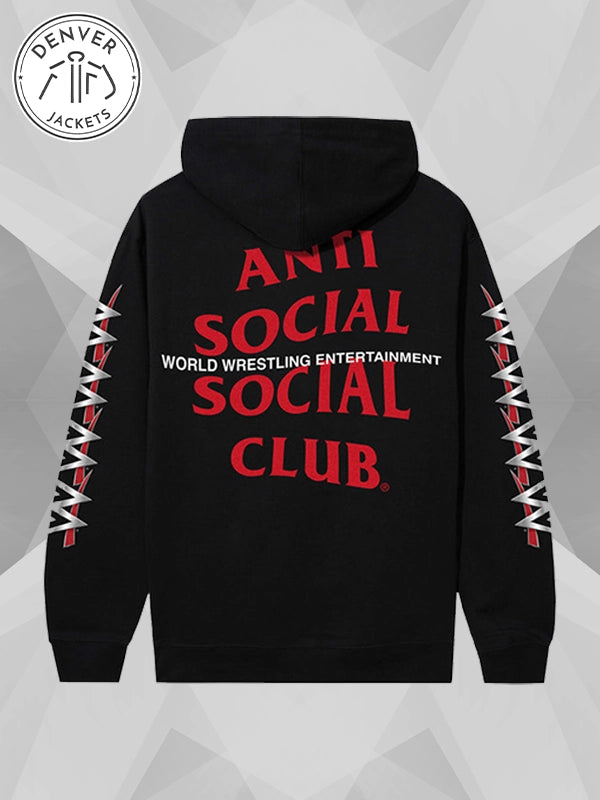 Anti Social Social Club ASSC x WWE Entertainment Hoodie Black