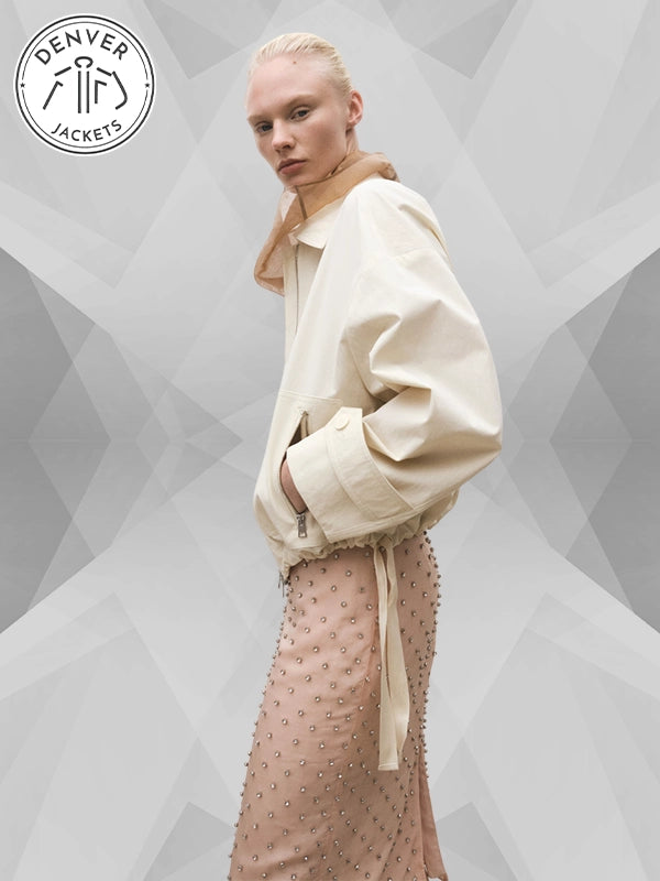 April 25 Light Mango Bomber Jacket Cream