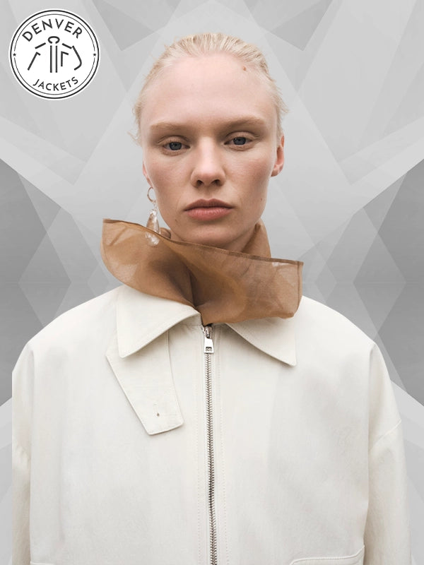 April 25 Light Mango Cream Bomber Jacket