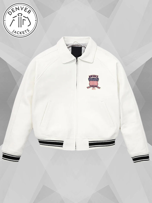 Avirex Icon leather Jacket White