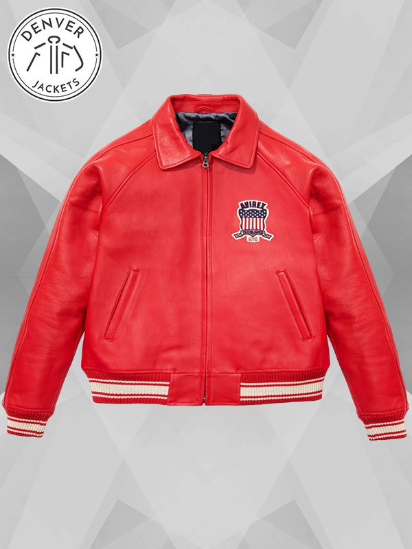 Avirex Leather Jacket Red