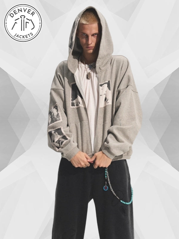 Bastard Punk Print Applique Hoodie