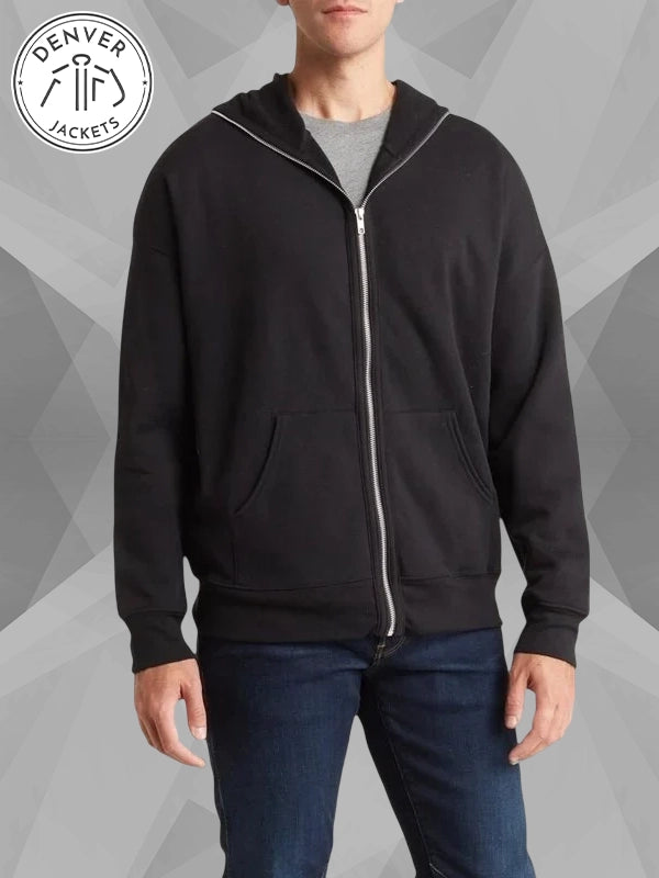 Bella Canvas Total Zip Black Hoodie