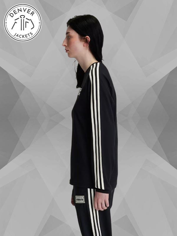 Black Adidas x Oasis Tour 3 STRIPES Long Sleeve Sweatshirt T-Shirt
