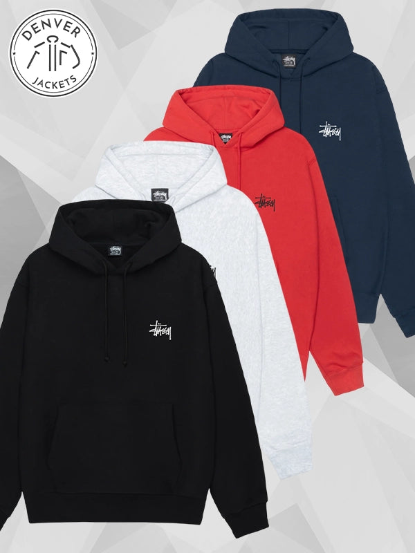 Black Basic Stussy Hoodie