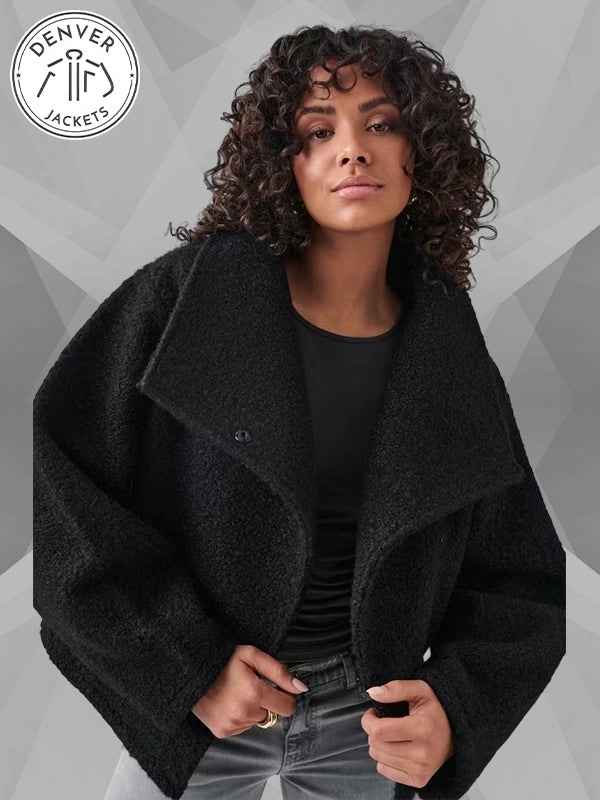 Black Gina Tricot Jacket Soft Boucle