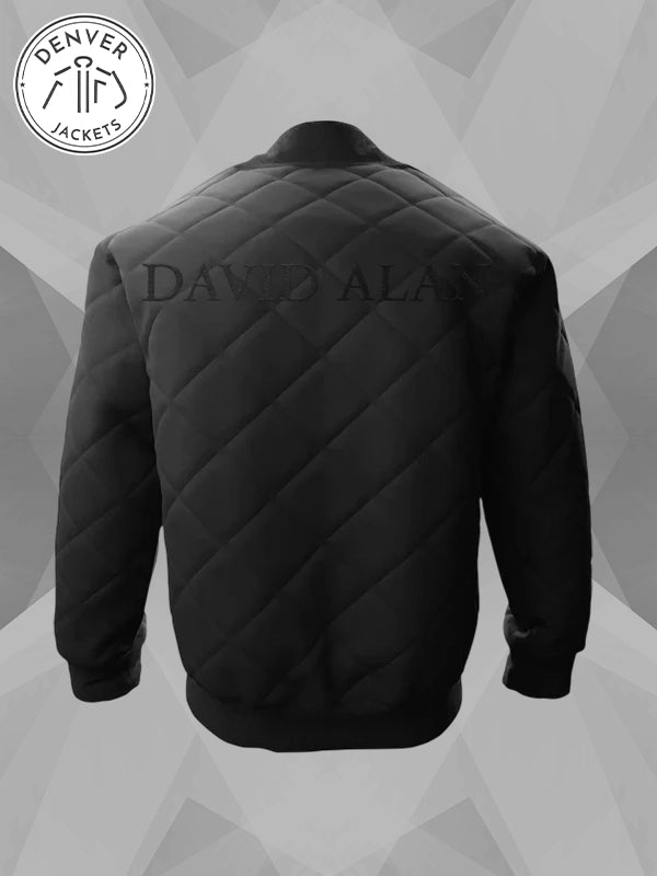 Black Quilted David Alan Bomber Jacket