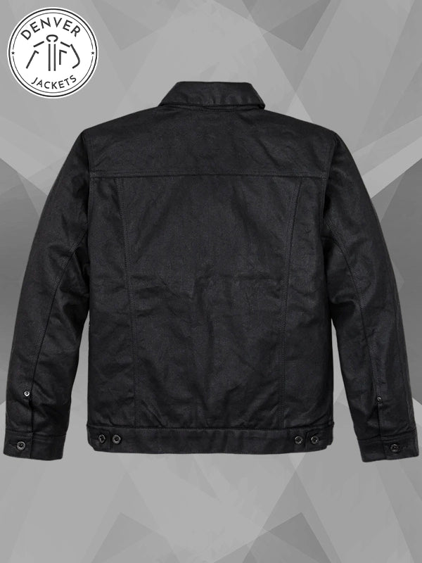 Black Tin Cloth Short Lined Cruiser Jacket Filson