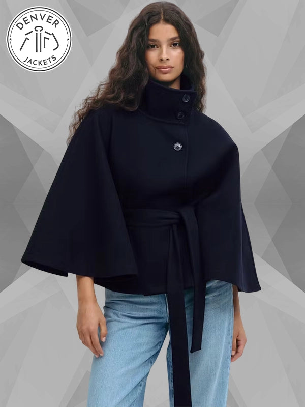 Blue Belt Cape Jacket Gina Tricot