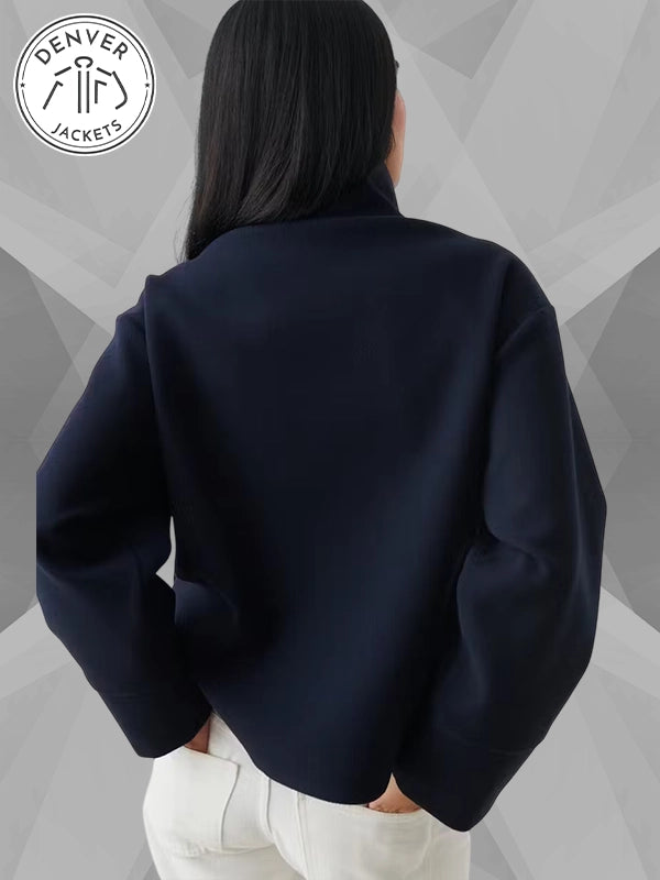 Blue Short Felt Jacket Gina Tricot