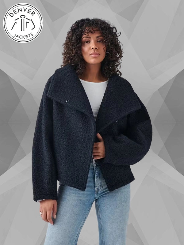 Blue Soft Boucle Jacket Gina Tricot