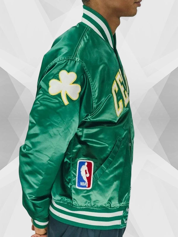 Boston Celtics Vintage Green Starter Bomber Satin Jacket