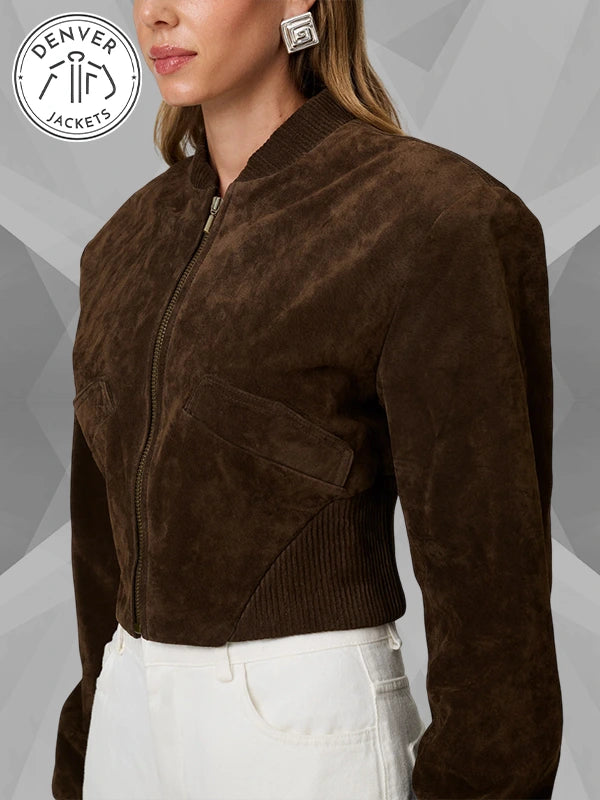 Brixen Cropped Adoore Jacket In Brown
