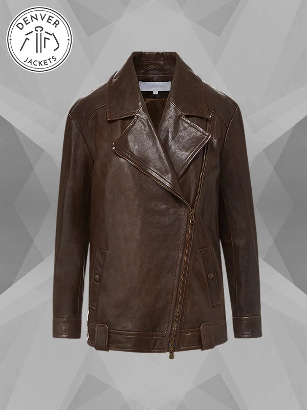 BrownThandie Leather Veronica Beard Jacket