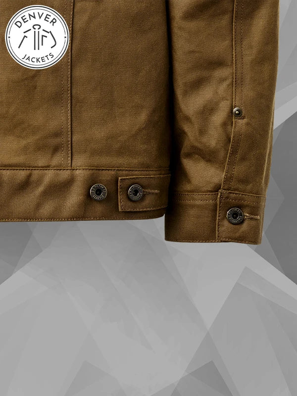 Brown Filson Tin Cloth Short Lined Cruiser Jacket