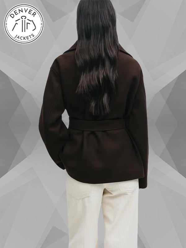 Brown Gina Tricot High Neck Short Jacket