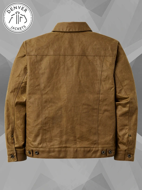 Brown Tin Cloth Short Lined Cruiser Jacket Filson