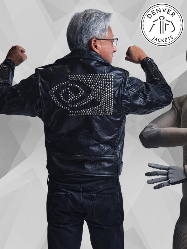CEO Of Nvidia Jensen Huang Custom ERL Leather Jacket Black