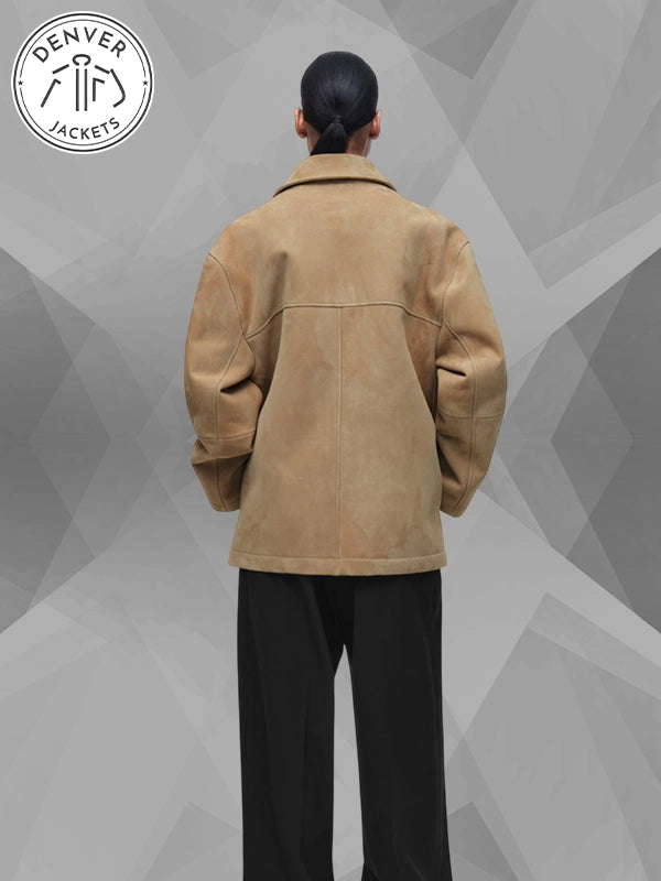 COS Beige Suede Coat Jacket