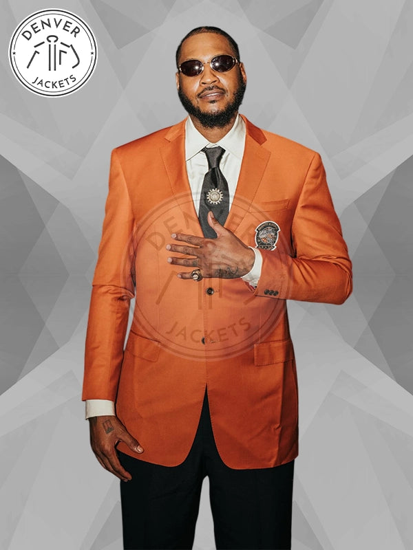 Carmelo Anthony Orange Hall Of Fame Jacket NBA