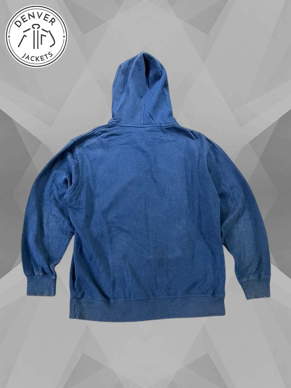 Christian Audigier Eagle amp Roses Blue Zip Up Hoodie