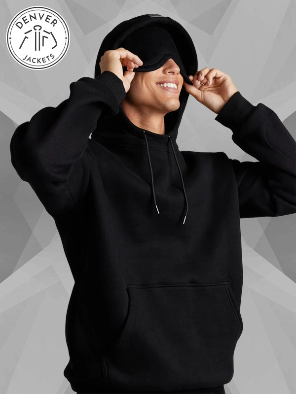 Comfort Airplane Hoodie With Eye Mask In Black