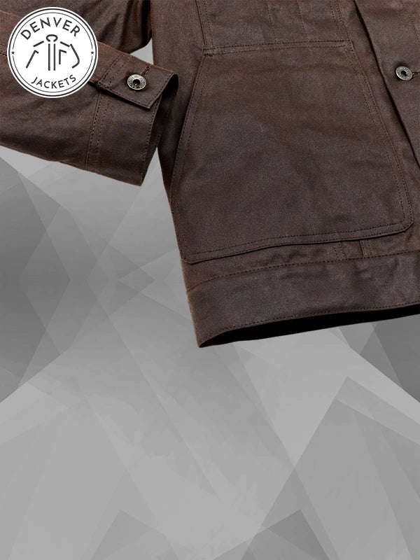 Dark Brown Filson Tin Cloth Short Lined Cruiser Jacket