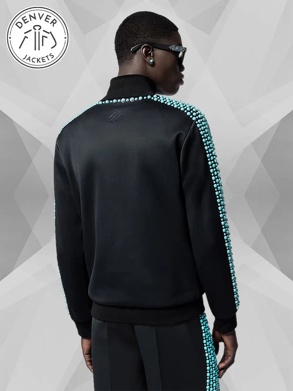 Dawn Staley Louis Vuitton Embellished Cotton Track Jacket Black