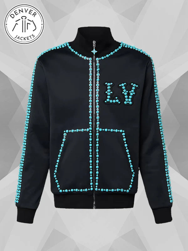 Dawn Staley Louis Vuitton Embellished Cotton Track Top