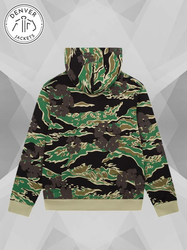 Denim Tears Green Camo Cotton Wreath Zip-up Hoodie