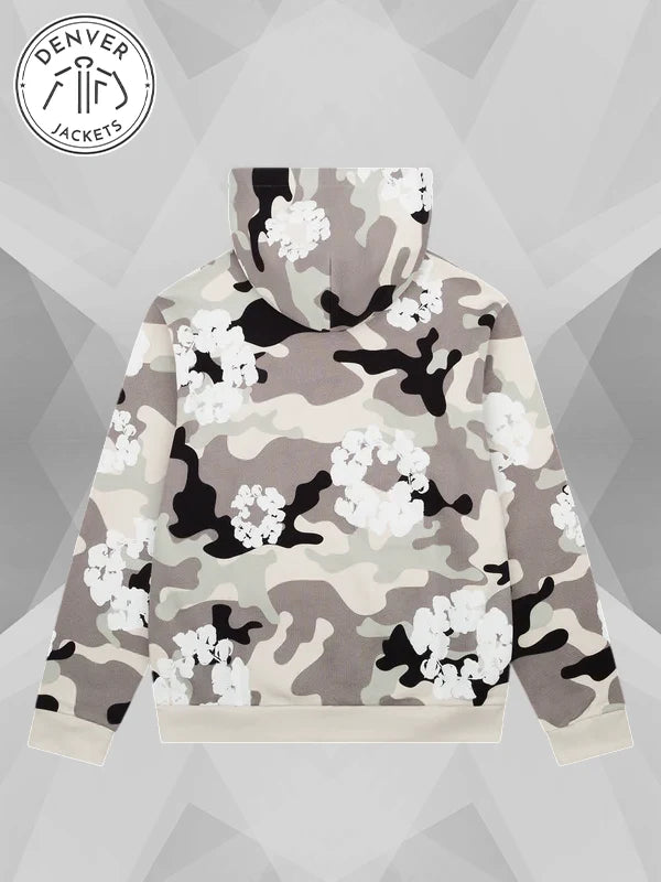 Denim Tears White Camo Cotton Wreath Zip-up Hoodie Back