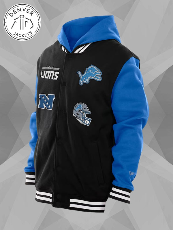 Detroit Lions New Era Hoodie Jacket Black