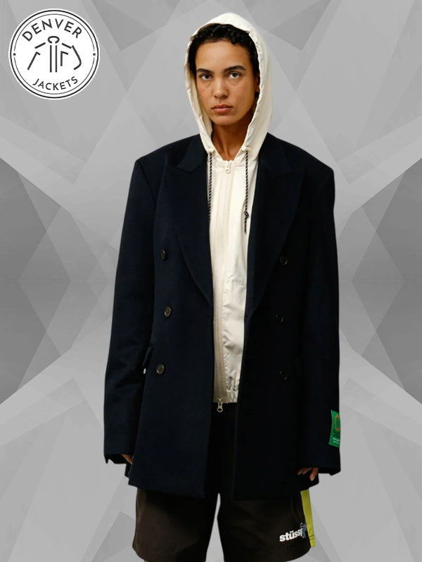 Double Breasted Navy Stussy Blazer