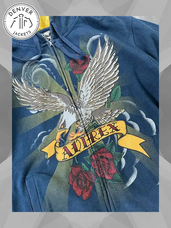 Eagle Roses Zip Christian Audigier Hoodie
