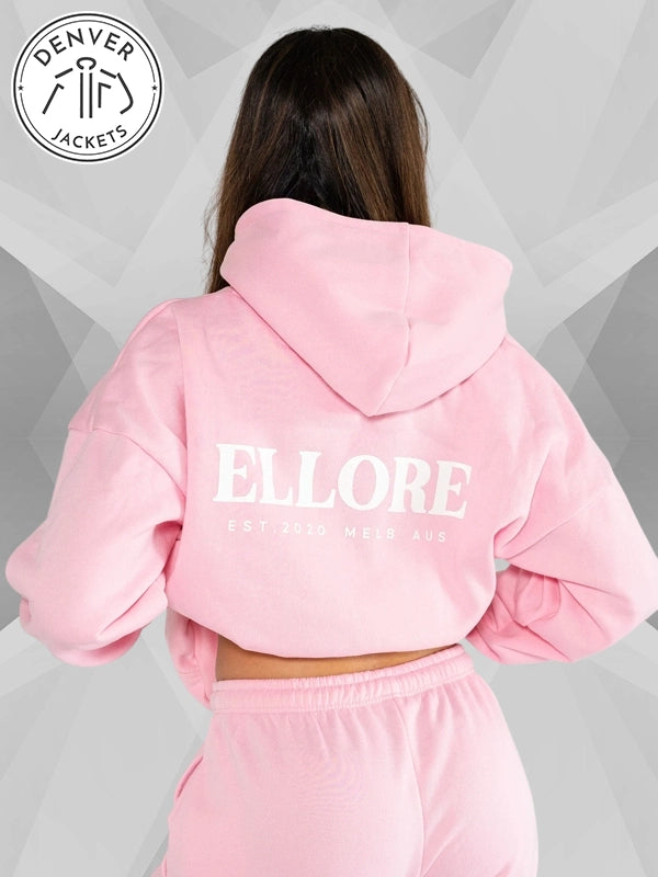 Ellore Midnight Boxy Oversized Hoodie Pink