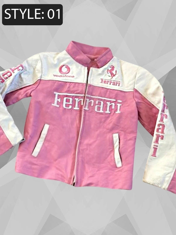 Ferrari Pink Leather Jacket