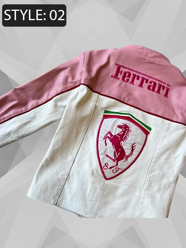 Ferrari Pink Racing Leather Jacket